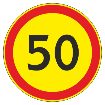 Дорожный знак 3.24 «Ограничение максимальной скорости» (временный) (металл 0,8 мм, IV типоразмер: диаметр 1200 мм, С/О пленка: тип А коммерческая)